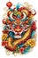 Chinese majestic dragon in fantasy shape illustration.