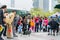 A Chinese man watching his camera and recording a man playing Chinese traditional musical instument Erhu in Shenzhen, China