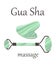 Chinese massage with Gu Sha stones. Massage roller and scraper, vector illustration