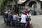 Chinese men playing card games in New York City, USA