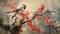 Chinese meticulous flower and bird paintingai generative