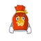 Chinese money bag Scroll mascot cartoon character design on silent gesture