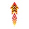 Chinese mottled geometric arrow rocket, fire and space pointer. Mini-mockup direction symbol. Vector eps10 festive illustrations