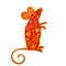 Chinese Mouse in traditional paper cut style. Happy Chinese New Year 2020year of the rat.Vector illustration