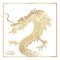 Chinese mythic dragon postcard template.