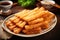 Chinese national dish youtiao on a plate