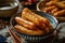 Chinese national dish youtiao on a plate