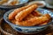 Chinese national dish youtiao on a plate