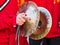 Chinese new year 2019 Paris France - Musican playing gong in street