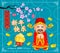 Chinese new year 2020 poster design with Chinese God of Wealth & Chinese children, kids, Translation Chinese new year