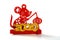 Chinese New Year 2020 symbol of the rat holding a lantern on white background