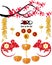 Chinese New Year 2020 year of the rat. flowers and asian elements. Zodiac concept for posters, banners, calendar.
