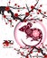 Chinese New Year 2020 year of the rat. flowers and asian elements. Zodiac concept for posters, banners, calendar.