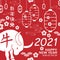 Chinese new year 2021 background. Chinese translation Happy chinese new year 2021, ox