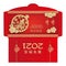 Chinese new year 2021 money red envelopes packet with Bull chracter, lanterns, flowers, ornament. Zodiac sign with gold