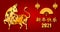 Chinese New Year 2021 of the Ox, Translation Happy New Year, Chinese Elements