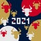 The Chinese new year. 2021. Pixel art. White metal Bull Symbol of the New year