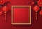 Chinese New Year Background with Copy Space Mockup Red Backdrop