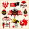 Chinese New Year badge, label and stamp set