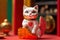 Chinese new year cat japanese lucky cat maneki neko background illustration