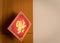 Chinese new year decoration with character FU displayed upside-down, meaning good luck ,fortune and blessing.