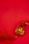 Chinese new year decorations and Auspicious ornaments on red background