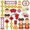 Chinese new year elements clip art set