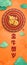 Chinese New Year festive vertical banner with paper graphic craft art of golden Ox and oriental elements
