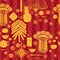 Chinese New Year golden glitter seamless pattern