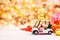 Chinese New Year, Golf car with China gold ingots,