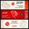 Chinese New Year of the Horse banners set. Vector