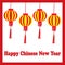 Chinese New Year Illustration with lampion lamp on red frame