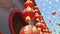 Chinese new year lanterns in chinatown ,blessing text mean have wealth ,happy