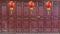 Chinese new year lanterns on wooden folding door