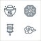 chinese new year line icons. linear set. quality vector line set such as cloud, lantern, mirror