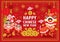 Chinese New Year Lion Dancing vector concept
