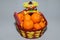 Chinese New Year mandarin oranges in basket decorate with Chinese dragon, Spring festival,ang pao