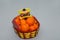 Chinese New Year mandarin oranges in basket decorate with Chinese dragon, Spring festival,ang pao