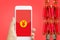 Chinese new year , mobile red pocket wallet hongbao