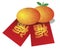 Chinese New Year Oranges and Red Money Packets Ill