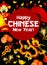 Chinese New Year poster of oriental holiday symbol