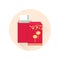 Chinese New Year red envelope flat icon.