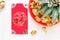 Chinese New year red envelope packet ang pow and pineapple w