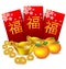 Chinese new year red packet and decoration