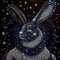 Chinese New Year Water Rabbit Background. Zodiac Symbol for Sensitivity, Intuition, Wisdom and Inner Peace