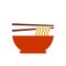 Chinese noodles icon, Vietnamese pho vector illustration