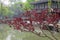 Chinese pagoda, beautiful maple trees in autumn, foliage