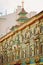 Chinese Pagoda - Tea House on Myasnitskaya Street in Moscow. Fragment of the facade. Vertical phot