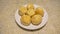 Chinese pan fried pork buns, sheng jian bao, homemade Chinese traditional snack, top view