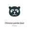 Chinese panda bear vector icon on white background. Flat vector chinese panda bear icon symbol sign from modern animals collection